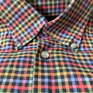 Scott Barber Long Sleeve Size Medium Multicolor Cotton Front Pocket Button Down